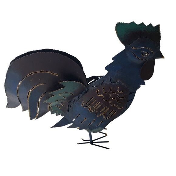 Beautiful Metal Chicken for Home Decor, Approx.  11" x 11" - Picture 1 of 6